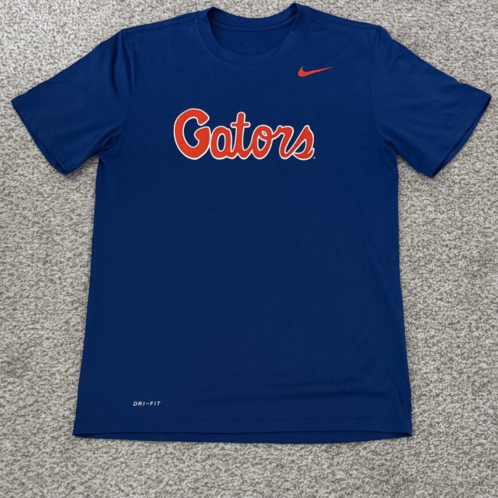 Nike Blue Dri-FIT Tee with Orange Gators Logo